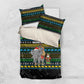 Tanzania Christmas Bedding Set African Santa Riding Elephant Snowflakes - African Pride