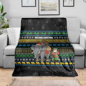 Tanzania Christmas Blanket African Santa Riding Elephant Snowflakes - African Pride