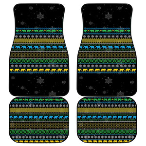 Tanzania Christmas Car Mats African Santa Riding Elephant Snowflakes - African Pride