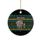 Tanzania Christmas Ceramic Ornament African Santa Riding Elephant Snowflakes - African Pride