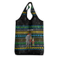 Tanzania Christmas Grocery Bag African Santa Riding Elephant Snowflakes - African Pride