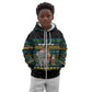 Tanzania Christmas Kid Hoodie African Santa Riding Elephant Snowflakes - African Pride