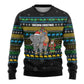 Tanzania Christmas Ugly Christmas Sweater African Santa Riding Elephant Snowflakes - African Pride