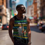 Tanzania Christmas Men Tank Top African Santa Riding Elephant Snowflakes - African Pride