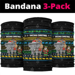 Tanzania Christmas Neck Gaiter African Santa Riding Elephant Snowflakes - African Pride