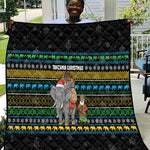 Tanzania Christmas Quilt African Santa Riding Elephant Snowflakes - African Pride