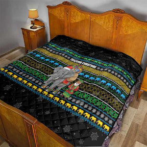 Tanzania Christmas Quilt African Santa Riding Elephant Snowflakes - African Pride