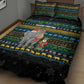 Tanzania Christmas Quilt Bed Set African Santa Riding Elephant Snowflakes - African Pride