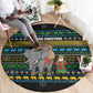 Tanzania Christmas Round Carpet African Santa Riding Elephant Snowflakes - African Pride
