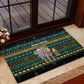 Tanzania Christmas Rubber Doormat African Santa Riding Elephant Snowflakes - African Pride