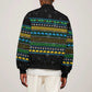 Tanzania Christmas Sleeve Zip Bomber Jacket African Santa Riding Elephant Snowflakes - African Pride