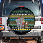 Tanzania Christmas Spare Tire Cover African Santa Riding Elephant Snowflakes - African Pride