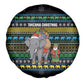 Tanzania Christmas Spare Tire Cover African Santa Riding Elephant Snowflakes - African Pride