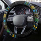 Tanzania Christmas Steering Wheel Cover African Santa Riding Elephant Snowflakes - African Pride