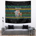 Tanzania Christmas Tapestry African Santa Riding Elephant Snowflakes - African Pride