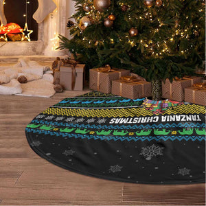 Tanzania Christmas Tree Skirt African Santa Riding Elephant Snowflakes - African Pride