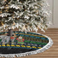 Tanzania Christmas Tree Skirt African Santa Riding Elephant Snowflakes - African Pride