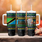 Tanzania Christmas Tumbler With Handle African Santa Riding Elephant Snowflakes - African Pride