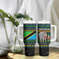 Tanzania Christmas Tumbler With Handle African Santa Riding Elephant Snowflakes - African Pride