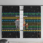 Tanzania Christmas Window Curtain African Santa Riding Elephant Snowflakes - African Pride