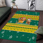 Togo Christmas Area Rug African Santa Lion Drummer Gingerbread - African Pride