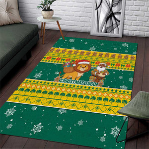 Togo Christmas Area Rug African Santa Lion Drummer Gingerbread - African Pride