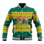 Togo Christmas Baseball Jacket African Santa Lion Drummer Gingerbread - African Pride