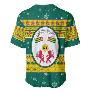 Togo Christmas Baseball Jersey African Santa Lion Drummer Gingerbread - African Pride