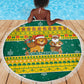 Togo Christmas Beach Blanket African Santa Lion Drummer Gingerbread - African Pride