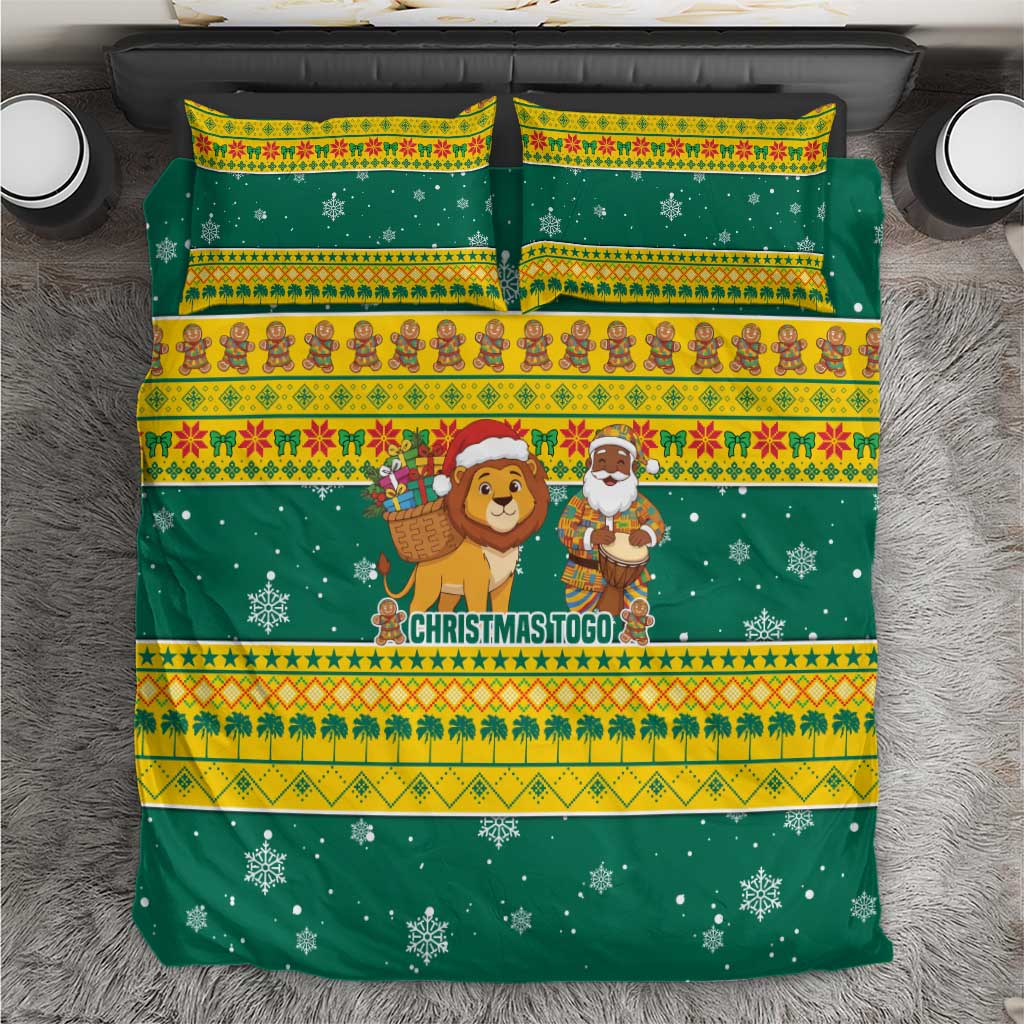 Togo Christmas Bedding Set African Santa Lion Drummer Gingerbread - African Pride
