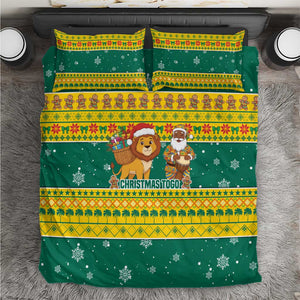 Togo Christmas Bedding Set African Santa Lion Drummer Gingerbread - African Pride