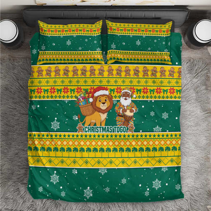 Togo Christmas Bedding Set African Santa Lion Drummer Gingerbread - African Pride