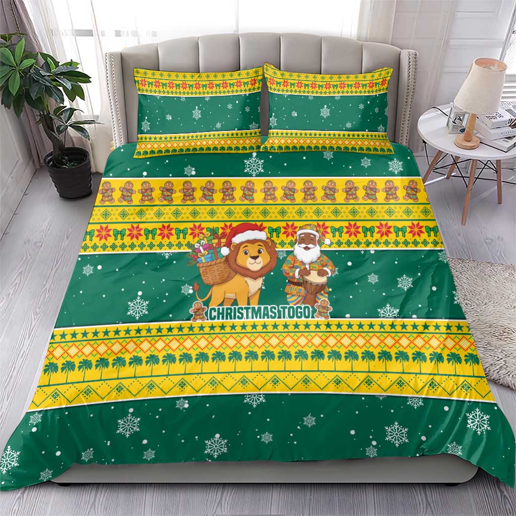 Togo Christmas Bedding Set African Santa Lion Drummer Gingerbread - African Pride
