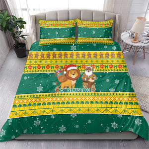 Togo Christmas Bedding Set African Santa Lion Drummer Gingerbread - African Pride