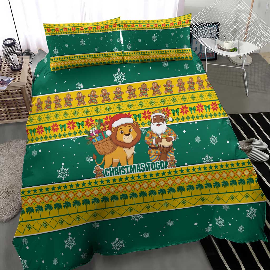 Togo Christmas Bedding Set African Santa Lion Drummer Gingerbread - African Pride