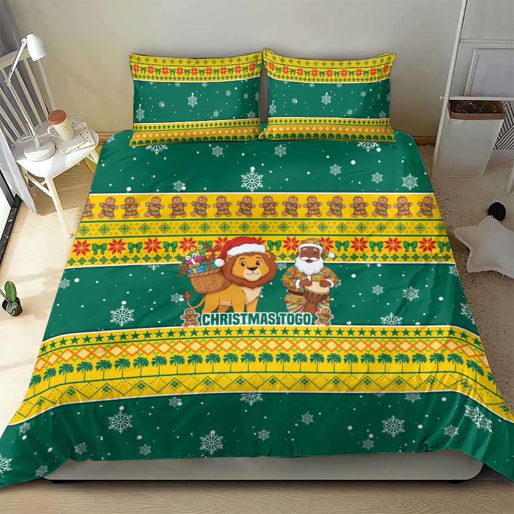 Togo Christmas Bedding Set African Santa Lion Drummer Gingerbread - African Pride