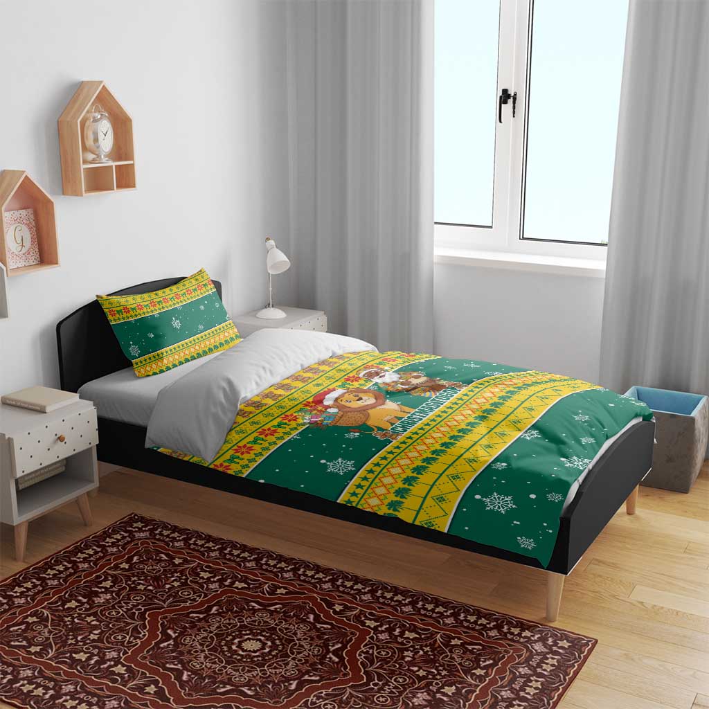 Togo Christmas Bedding Set African Santa Lion Drummer Gingerbread - African Pride