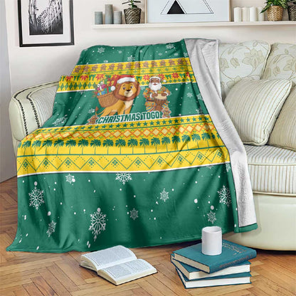 Togo Christmas Blanket African Santa Lion Drummer Gingerbread - African Pride