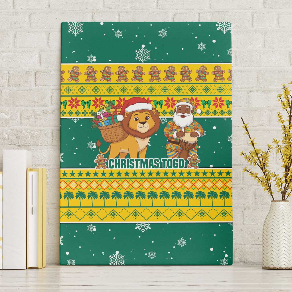 Togo Christmas Canvas Wall Art African Santa Lion Drummer Gingerbread - African Pride