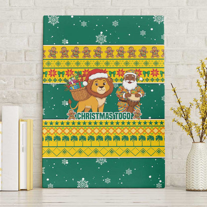 Togo Christmas Canvas Wall Art African Santa Lion Drummer Gingerbread - African Pride