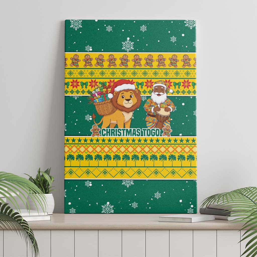Togo Christmas Canvas Wall Art African Santa Lion Drummer Gingerbread - African Pride