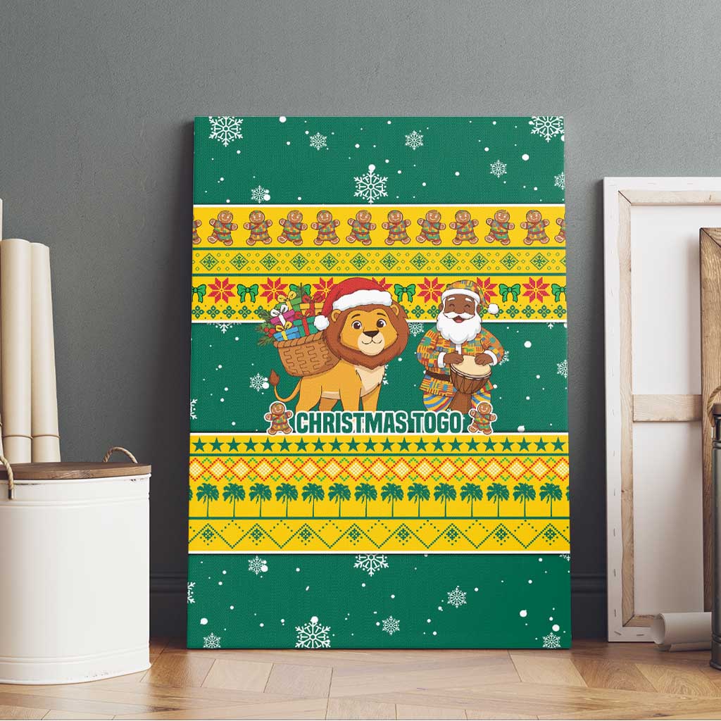 Togo Christmas Canvas Wall Art African Santa Lion Drummer Gingerbread - African Pride