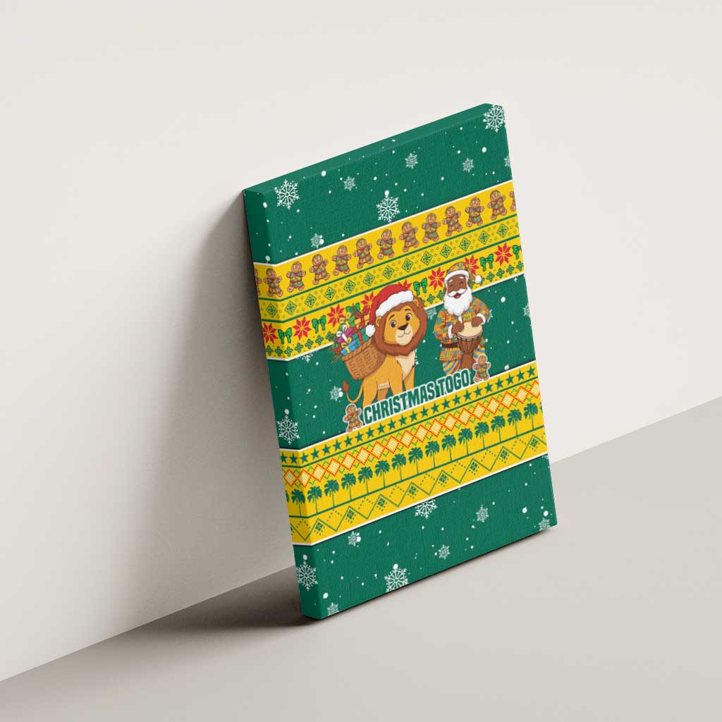 Togo Christmas Canvas Wall Art African Santa Lion Drummer Gingerbread - African Pride