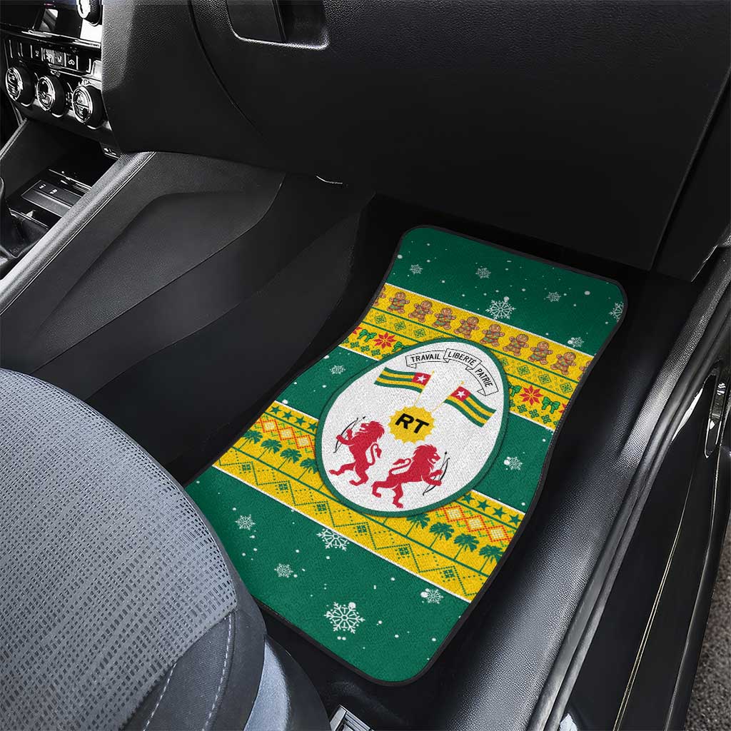 Togo Christmas Car Mats African Santa Lion Drummer Gingerbread - African Pride