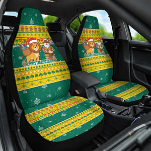 Togo Christmas Car Seat Cover African Santa Lion Drummer Gingerbread - African Pride