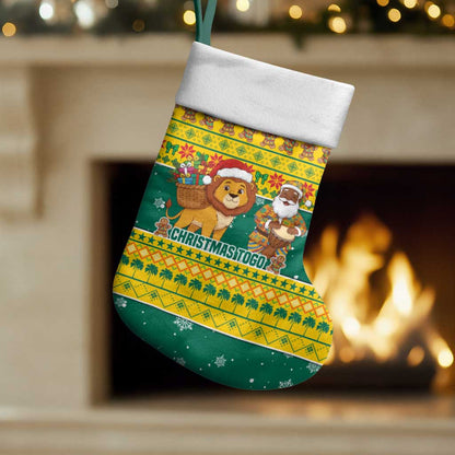 Togo Christmas Stocking African Santa Lion Drummer Gingerbread - African Pride