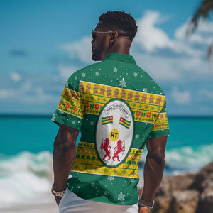 Togo Christmas Hawaiian Shirt African Santa Lion Drummer Gingerbread - African Pride
