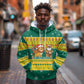 Togo Christmas Hoodie African Santa Lion Drummer Gingerbread - African Pride