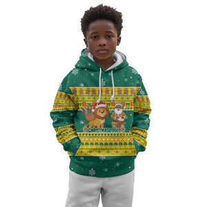 Togo Christmas Kid Hoodie African Santa Lion Drummer Gingerbread - African Pride