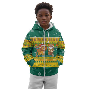Togo Christmas Kid Hoodie African Santa Lion Drummer Gingerbread - African Pride